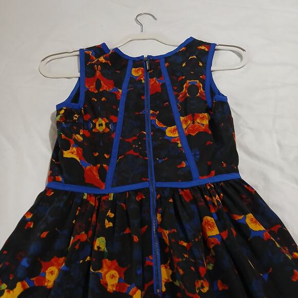 Kensie XS Sleeveless Fit & Flare Fully Lined Black Abstract Print Dress - Picture 6 of 16